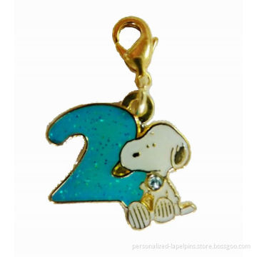 Soft Enamel, Gold Plated Cartoon Snoopy Dog Mobile Phone Novelties / Accessory